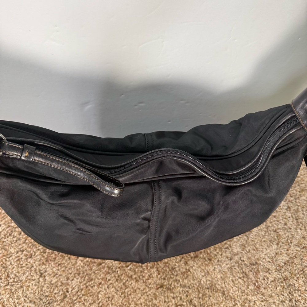 COACH Rare Vintage Y2K Black Microfiber Nylon Convertible Hobo XBody #6256 - Picture 3 of 16